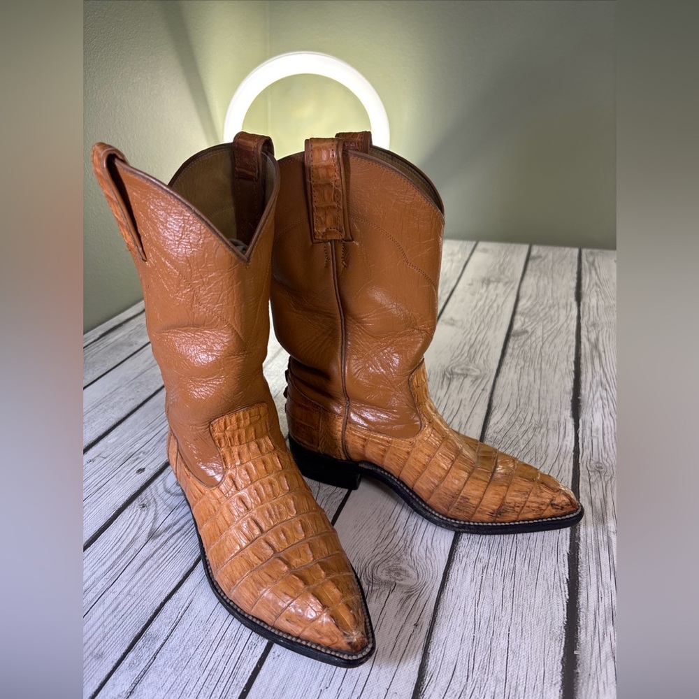 HERRADERO GOLD WOMEN'S 3.5 D - J-Toe ALLIGATOR COWBOY BOOTS BUTTERCUP MEXICO.